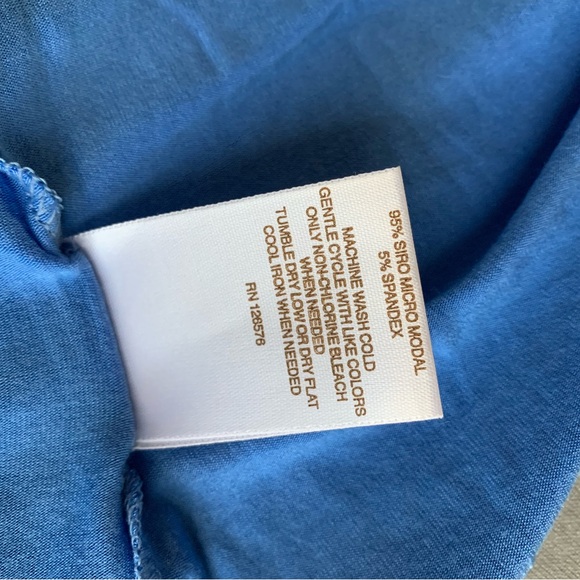 Blue SUPER SOFT Tank Top by Body Bark Made in USA, Size Large MICROMODAL Fabric - Picture 6 of 8
